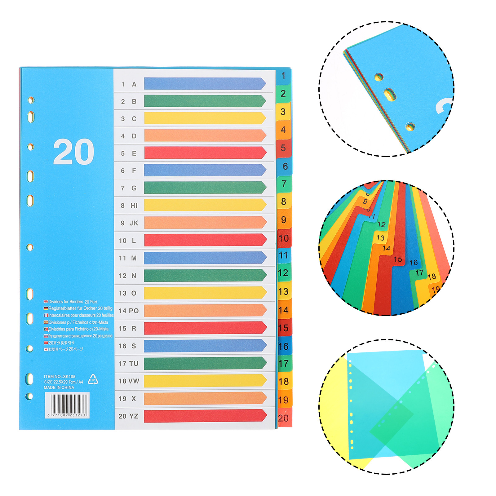 5Pcs Premium PP Plastic Binder - огляд і ціна Tab Divider A4
