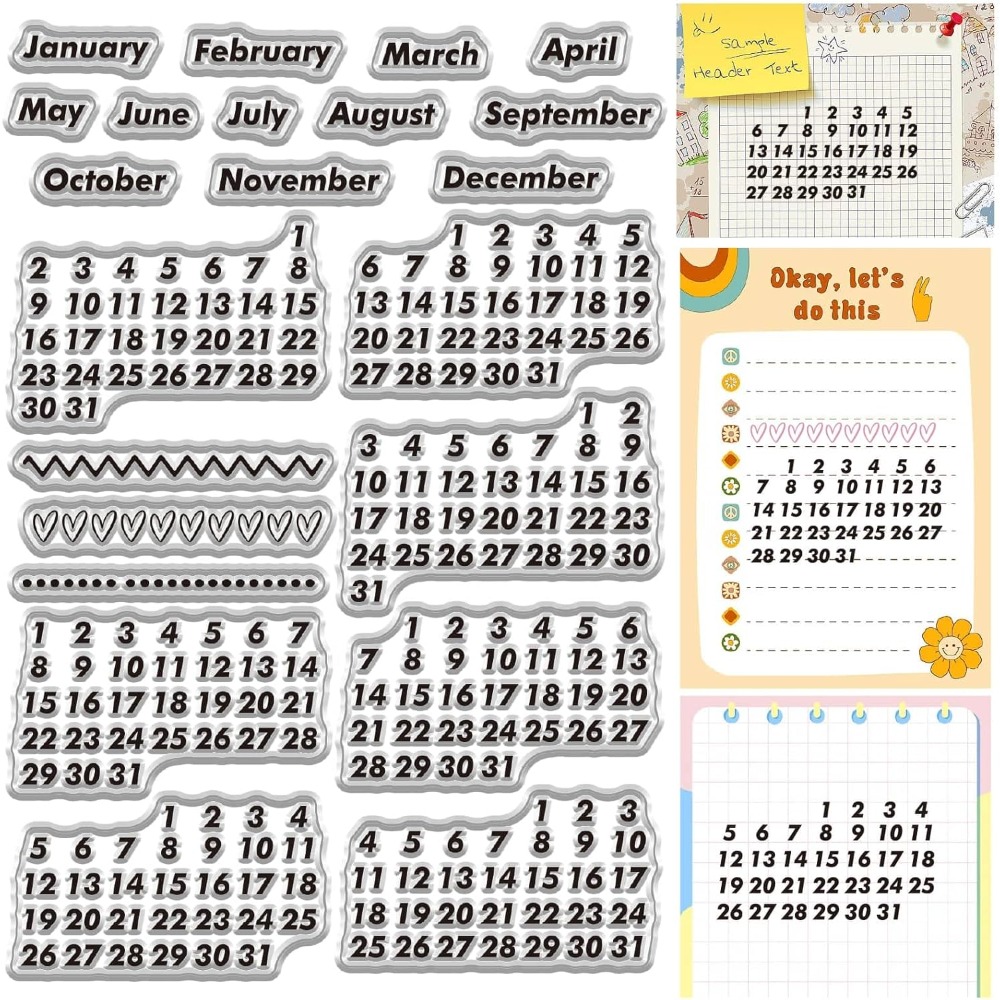 Calendar Date Clear Stamps Vin - огляд і ціна Rubber Date Stamp